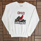 Ohio The Buckeye State Graphic Crewneck | Size Medium | Vintage 1980s Tourist White Sweater |