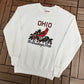 Ohio The Buckeye State Graphic Crewneck | Size Medium | Vintage 1980s Tourist White Sweater |