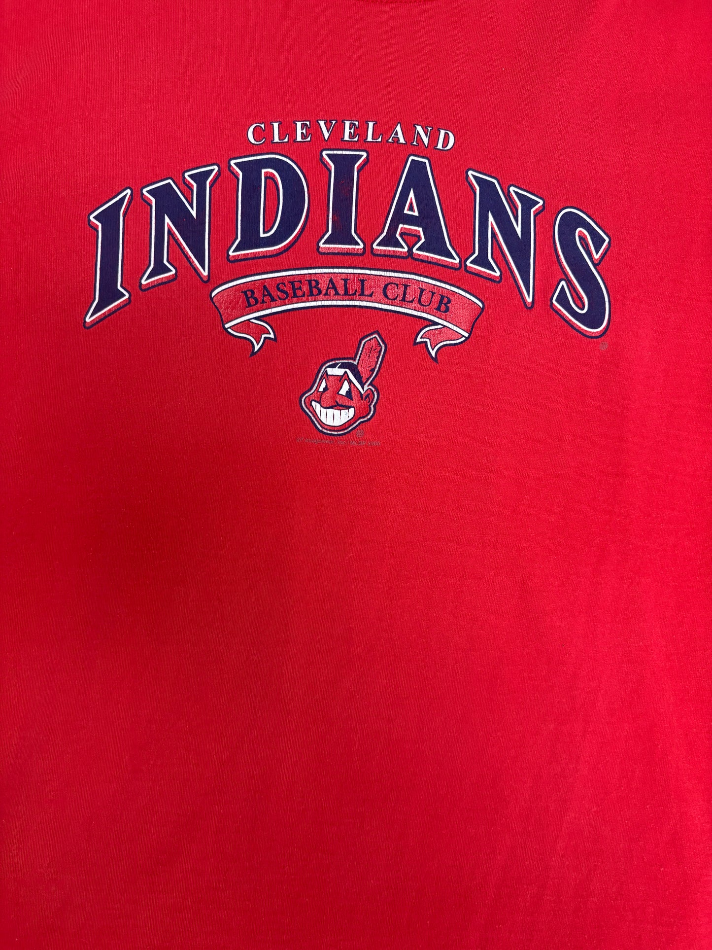 Cleveland Indians Graphic Tee | Size Large | Vintage 2000s MLB Baseball Red T-Shirt |