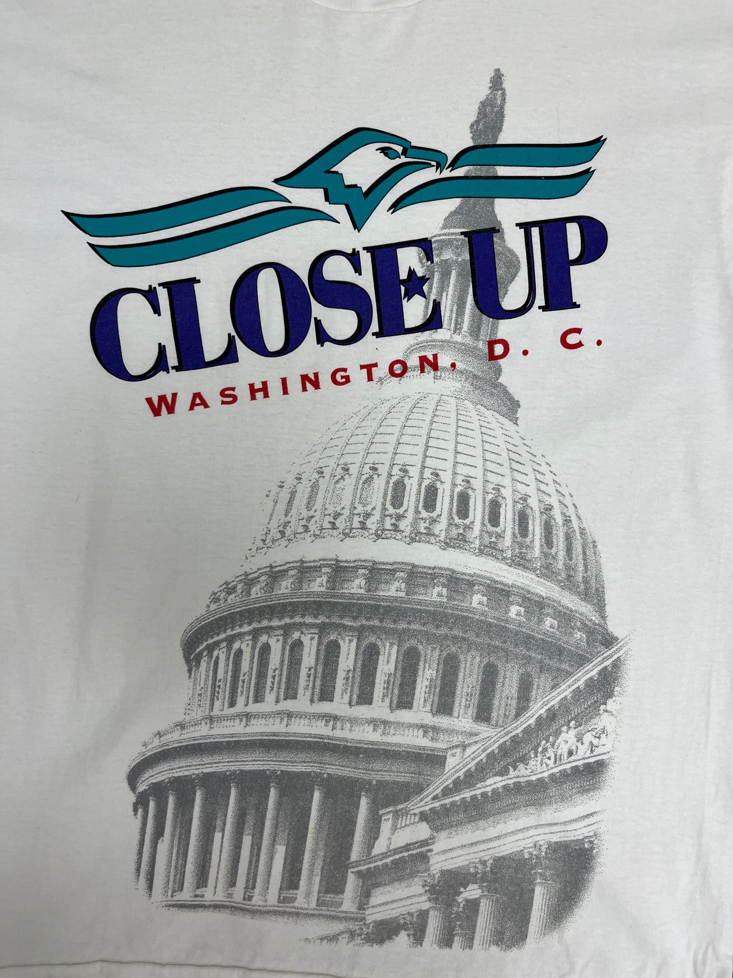 Washington, DC White House Graphic Tee | Size X-Large | Vintage 1990s Tourist White T-Shirt |