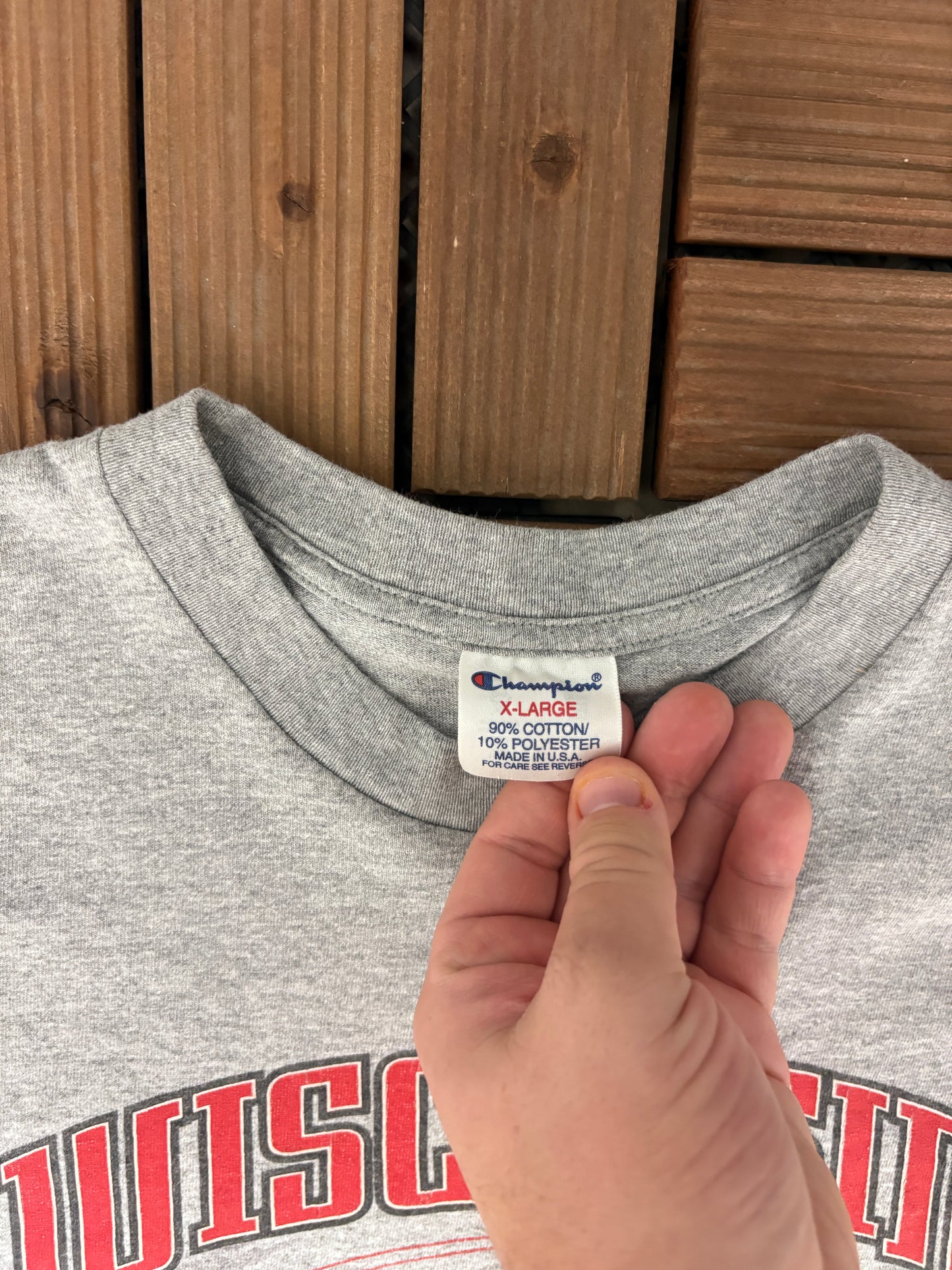 Wisconsin Badgers Rose Bowl 2000 Graphic Tee | Size X-Large | Vintage 2000s College Football Grey T-Shirt |