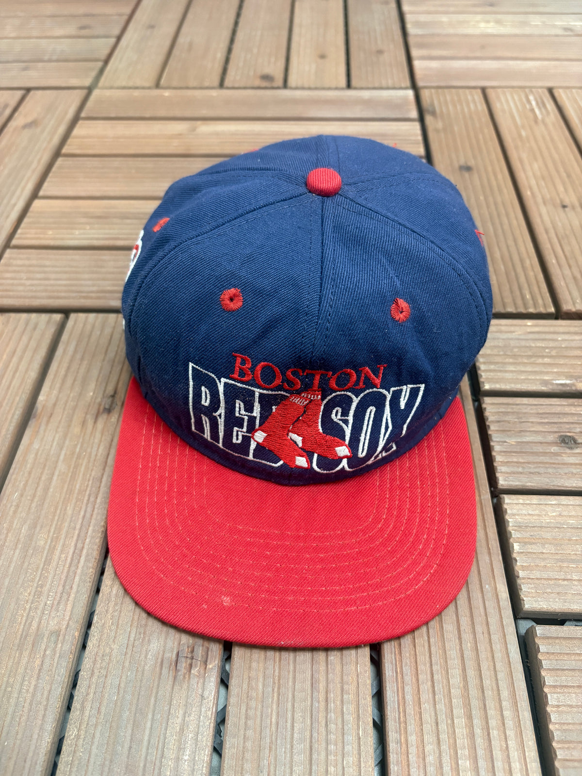 Boston Red Sox Embroidered Hat | Snap Back | Vintage 1990s MLB Baseball Blue Baseball Cap |