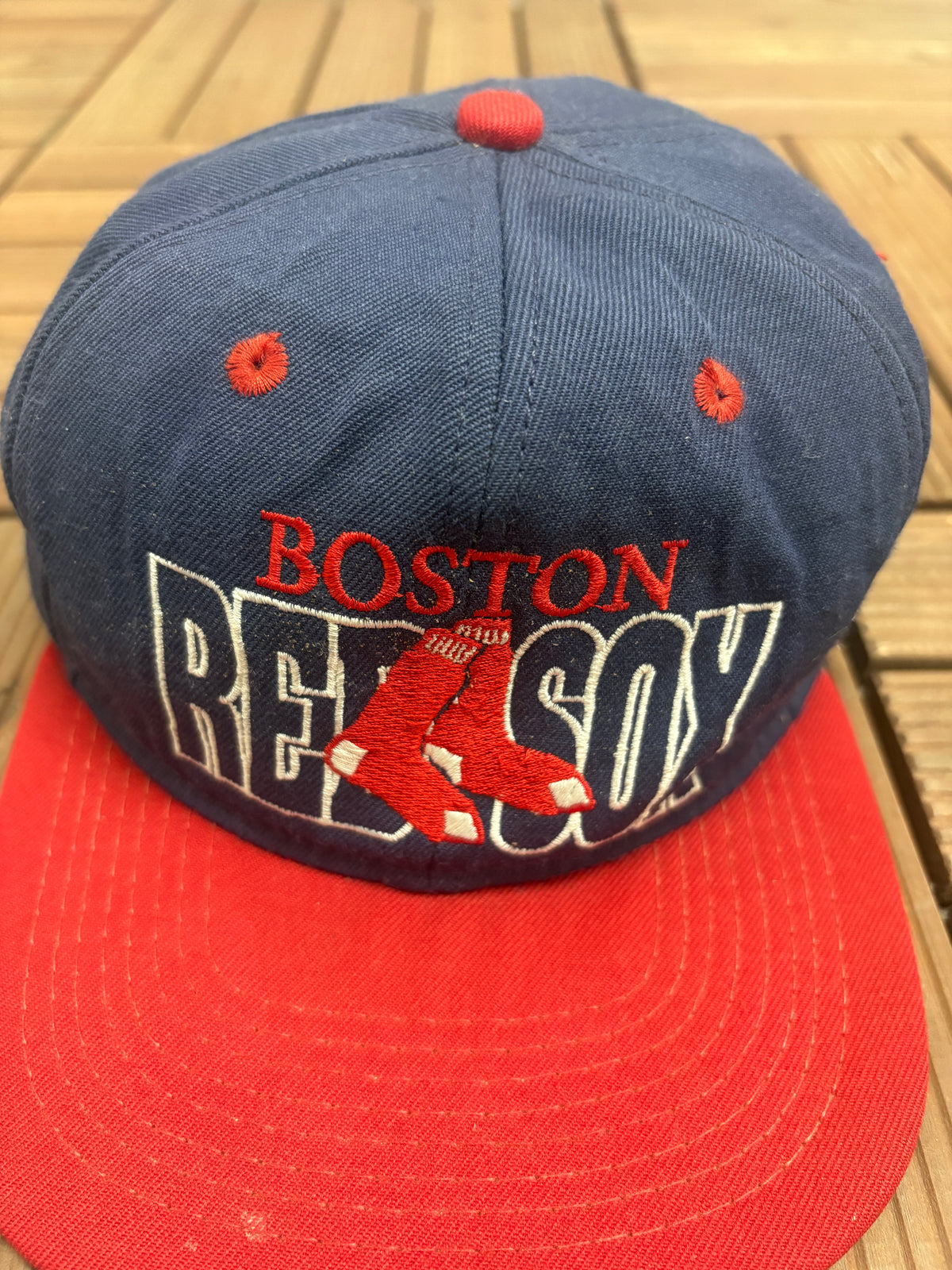 Boston Red Sox Embroidered Hat | Snap Back | Vintage 1990s MLB Baseball Blue Baseball Cap |