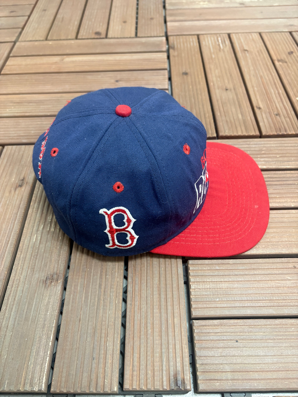 Boston Red Sox Embroidered Hat | Snap Back | Vintage 1990s MLB Baseball Blue Baseball Cap |