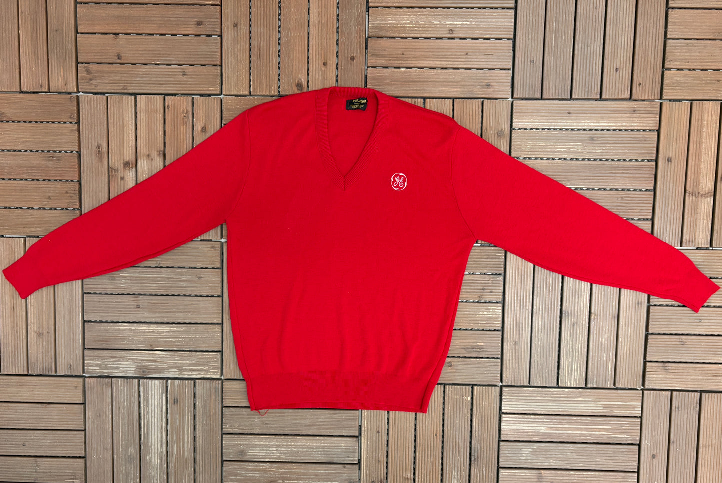 General Electric Graphic Knit Sweater | Size Large | Vintage 1990s Promotional Knit Sweater |