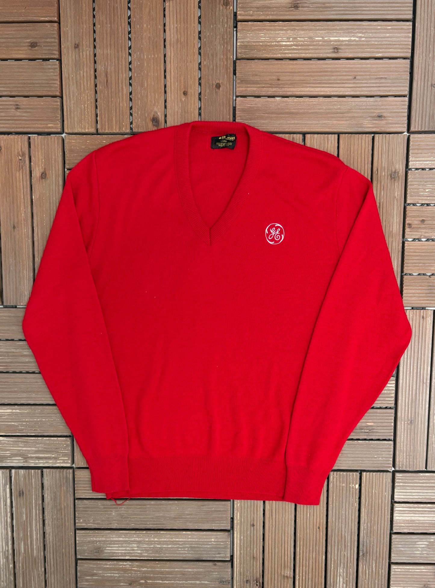 General Electric Graphic Knit Sweater | Size Large | Vintage 1990s Promotional Knit Sweater |