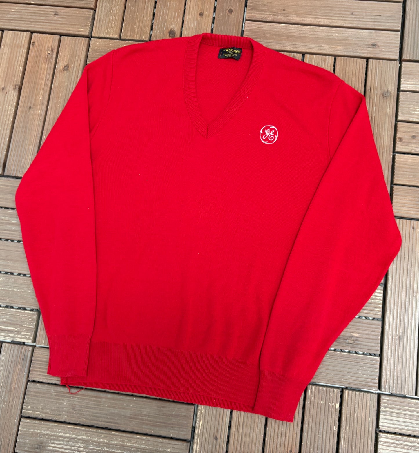 General Electric Graphic Knit Sweater | Size Large | Vintage 1990s Promotional Knit Sweater |
