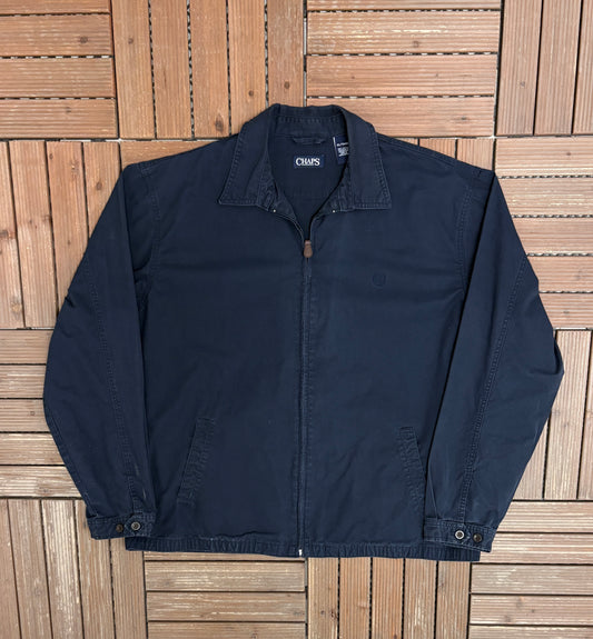 Chaps Ralph Lauren Harrington Jacket | Size X-Large | Vintage 2000s Zip Up Blue Jacket |