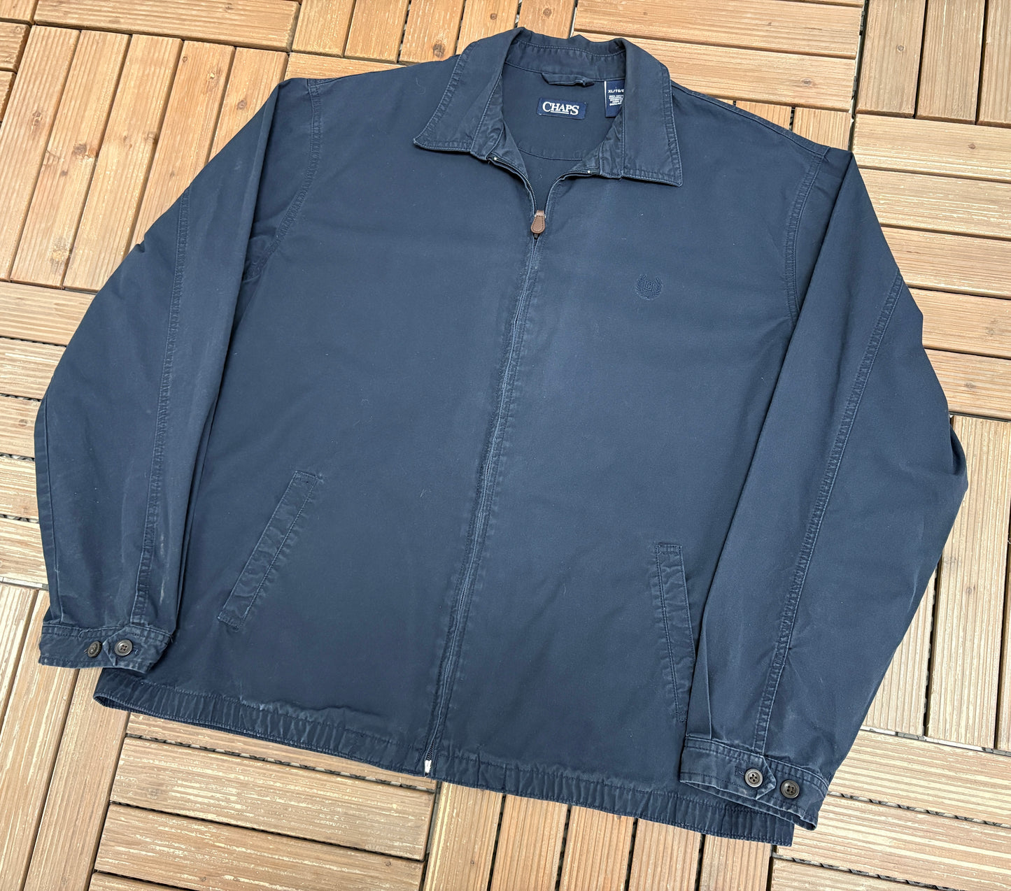Chaps Ralph Lauren Harrington Jacket | Size X-Large | Vintage 2000s Zip Up Blue Jacket |