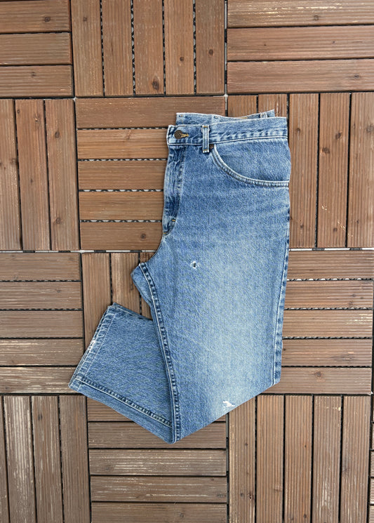 Lee Straight Leg Blue Jeans | Size 34 x 30 | Vintage 1990s Branded Blue Jeans |