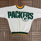 Green Bay Packers Wingspan Graphic Crewneck | Size X-Large | Vintage 1990s NFL Football Grey Sweater |