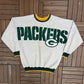 Green Bay Packers Wingspan Graphic Crewneck | Size X-Large | Vintage 1990s NFL Football Grey Sweater |