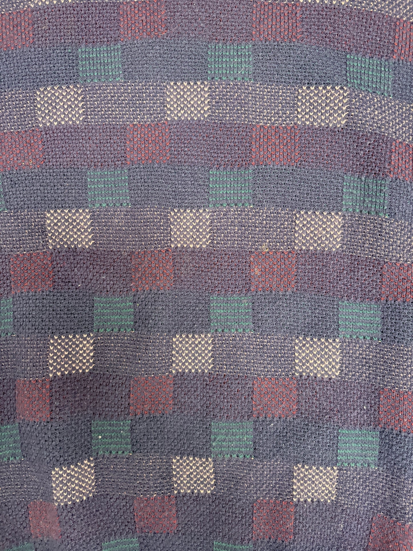 B.H.C. Boxed Pattern Knit Sweater | Size X-Large | Vintage 2000s Knit Blue Sweatshirt |