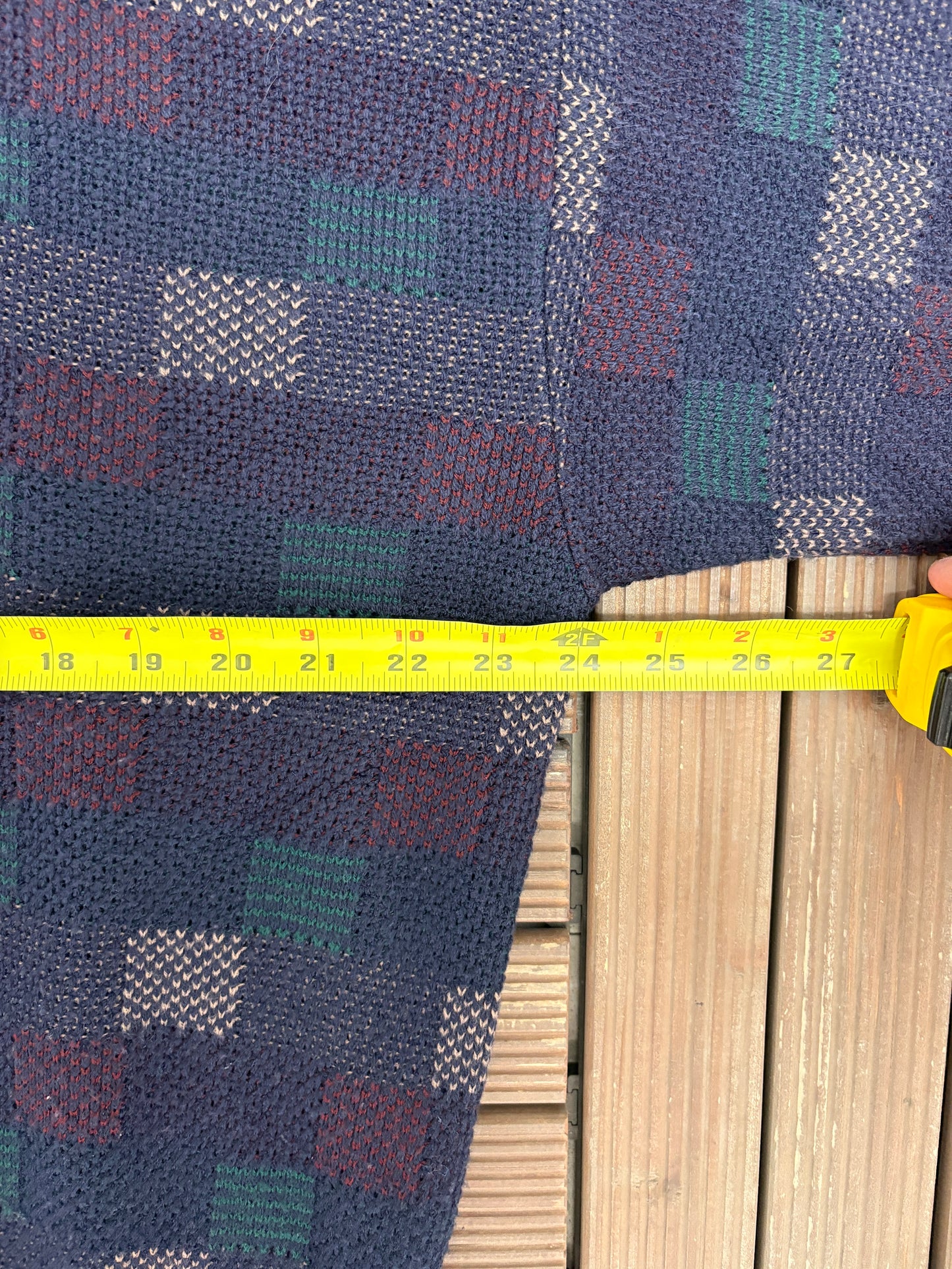 B.H.C. Boxed Pattern Knit Sweater | Size X-Large | Vintage 2000s Knit Blue Sweatshirt |