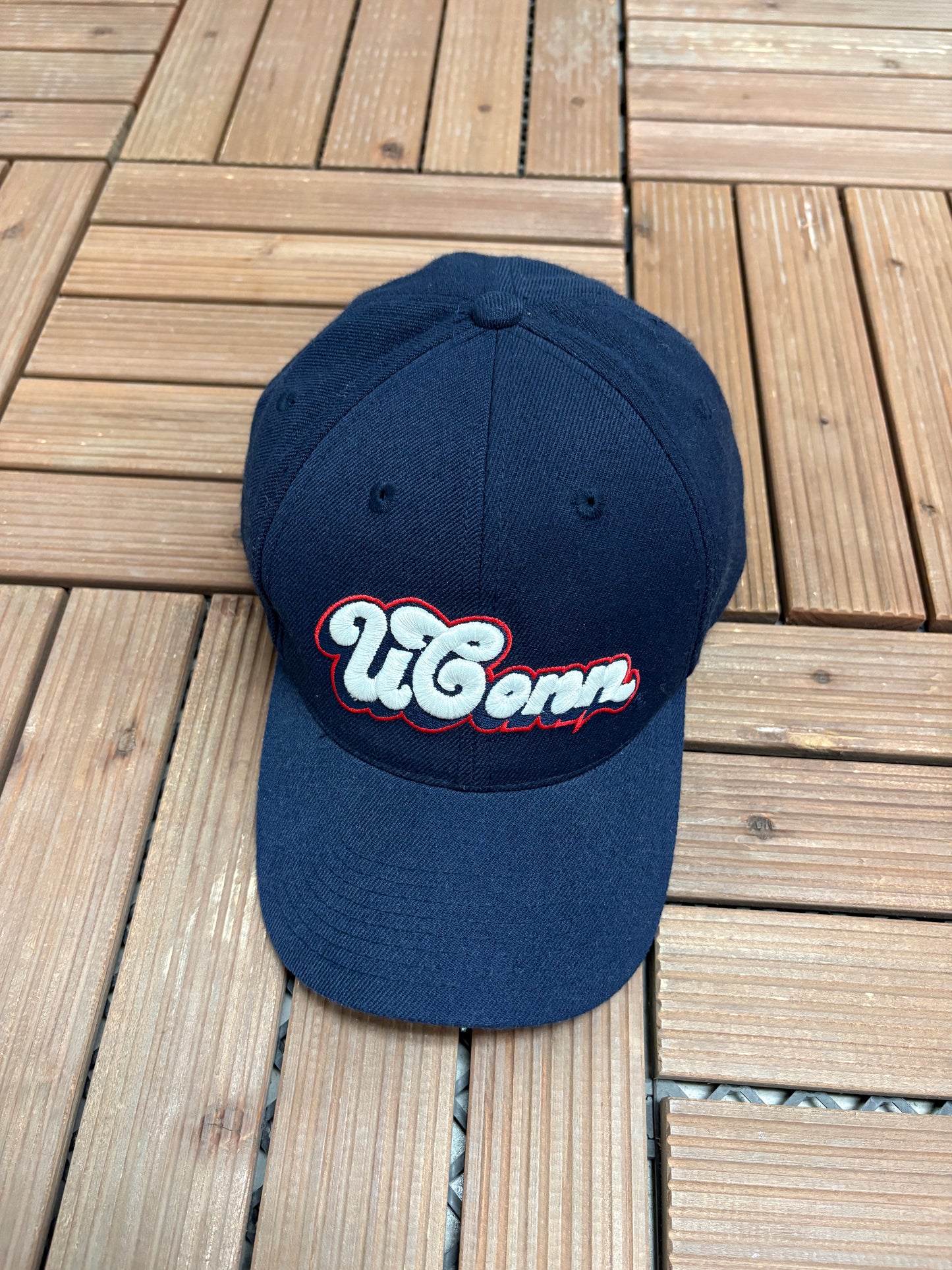 UConn Huskies Graphic Hat | Size 7 1/2 | Vintage 1990s College Blue Cap |
