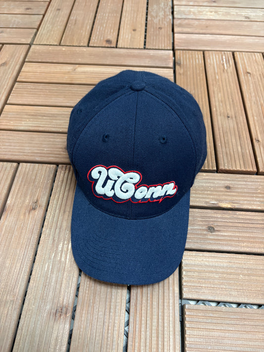 UConn Huskies Graphic Hat | Size 7 1/2 | Vintage 1990s College Blue Cap |
