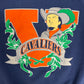 Virginia Cavaliers Graphic Crewneck | Size Large | Vintage 1990s Made in USA College Blue Sweater |