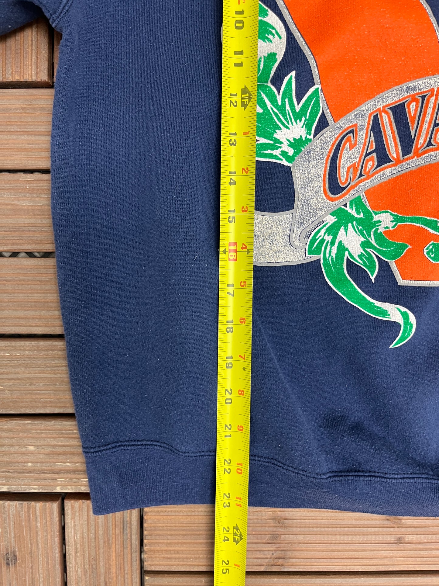 Virginia Cavaliers Graphic Crewneck | Size Large | Vintage 1990s Made in USA College Blue Sweater |