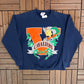 Virginia Cavaliers Graphic Crewneck | Size Large | Vintage 1990s Made in USA College Blue Sweater |