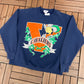 Virginia Cavaliers Graphic Crewneck | Size Large | Vintage 1990s Made in USA College Blue Sweater |