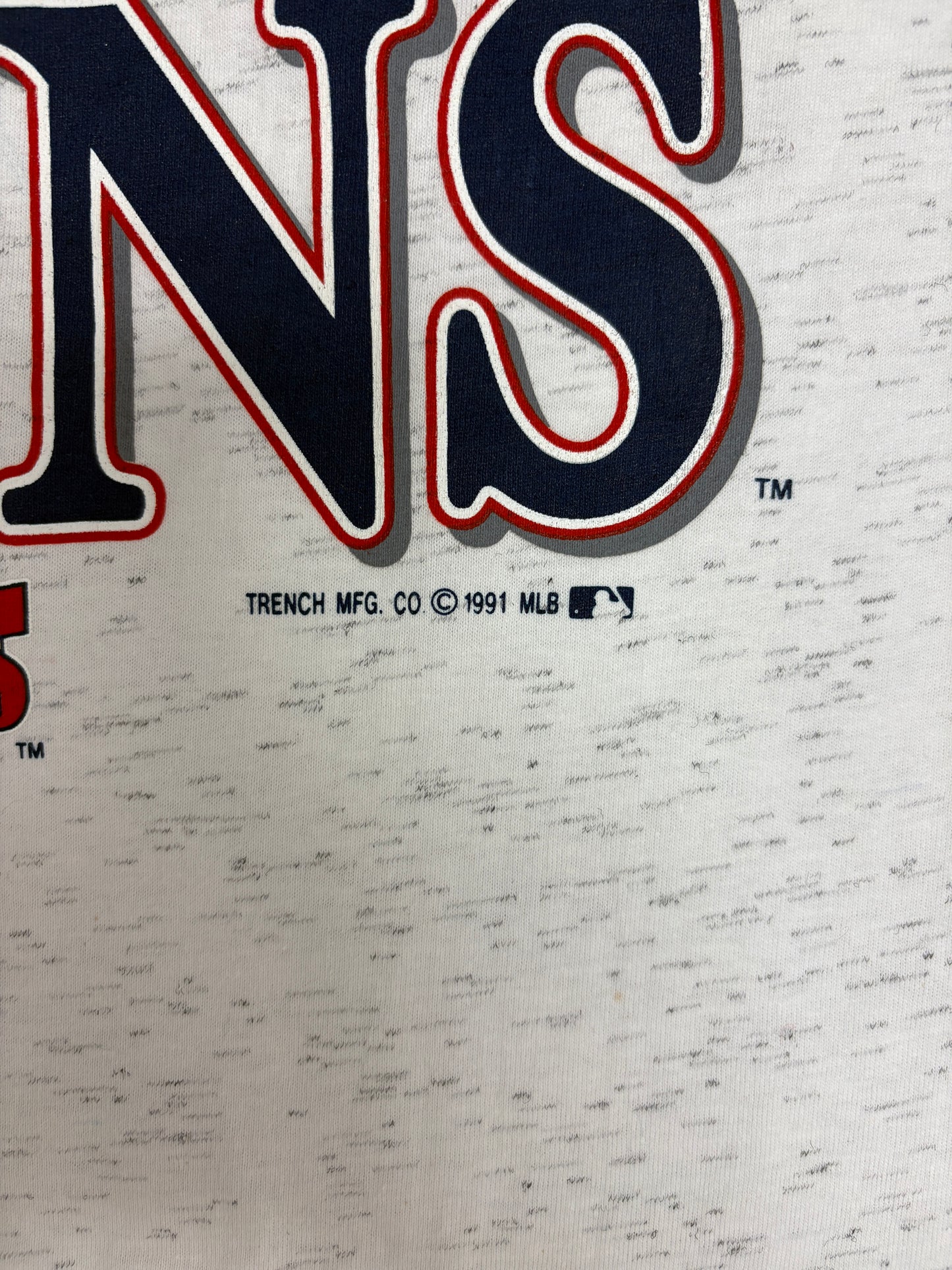 Minnesota Twins Graphic Tee | Size Medium | Vintage 1990s MLB Baseball Grey T-Shirt |