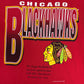 Chicago Blackhawks Graphic Tee | Size Large | Vintage 1990s NHL Hockey Red T-Shirt |