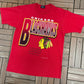 Chicago Blackhawks Graphic Tee | Size Large | Vintage 1990s NHL Hockey Red T-Shirt |