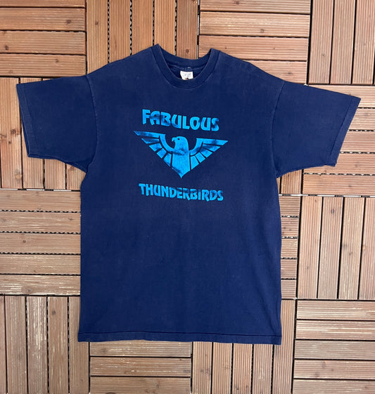 The Fabulous Thunderbirds Graphic Tee | Size XL | Vintage 1990s Blues Rock Band Blue T-Shirt | Made in Canada |