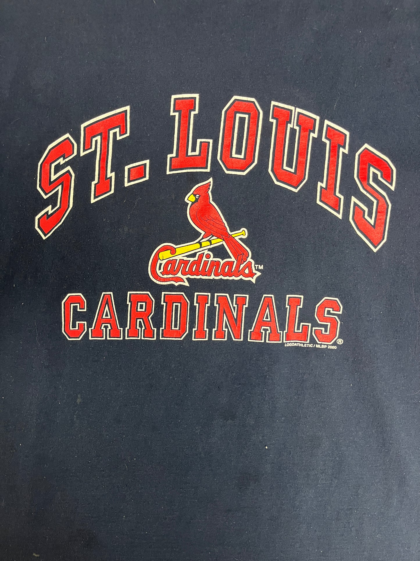 St. Louis Cardinals Graphic Tee | Size XX-Large | Vintage 2000s Logo 7 MLB Baseball Blue T-Shirt |