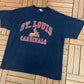 St. Louis Cardinals Graphic Tee | Size XX-Large | Vintage 2000s Logo 7 MLB Baseball Blue T-Shirt |