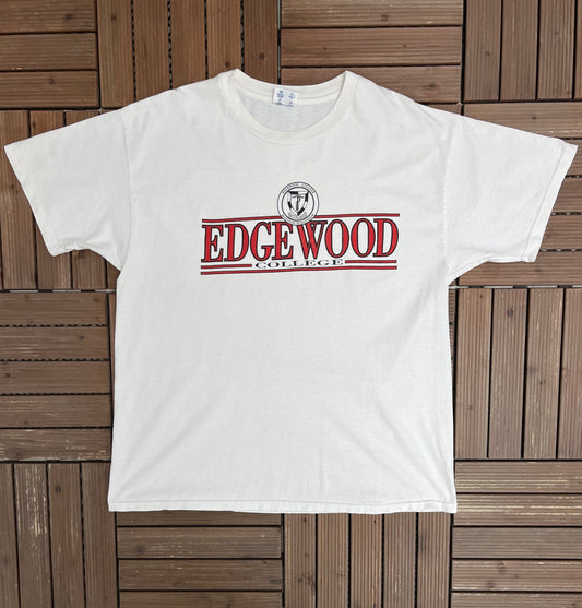 Edgewood College Graphic Tee | Size X-Large | Vintage 1990s Champion College White T-Shirt |