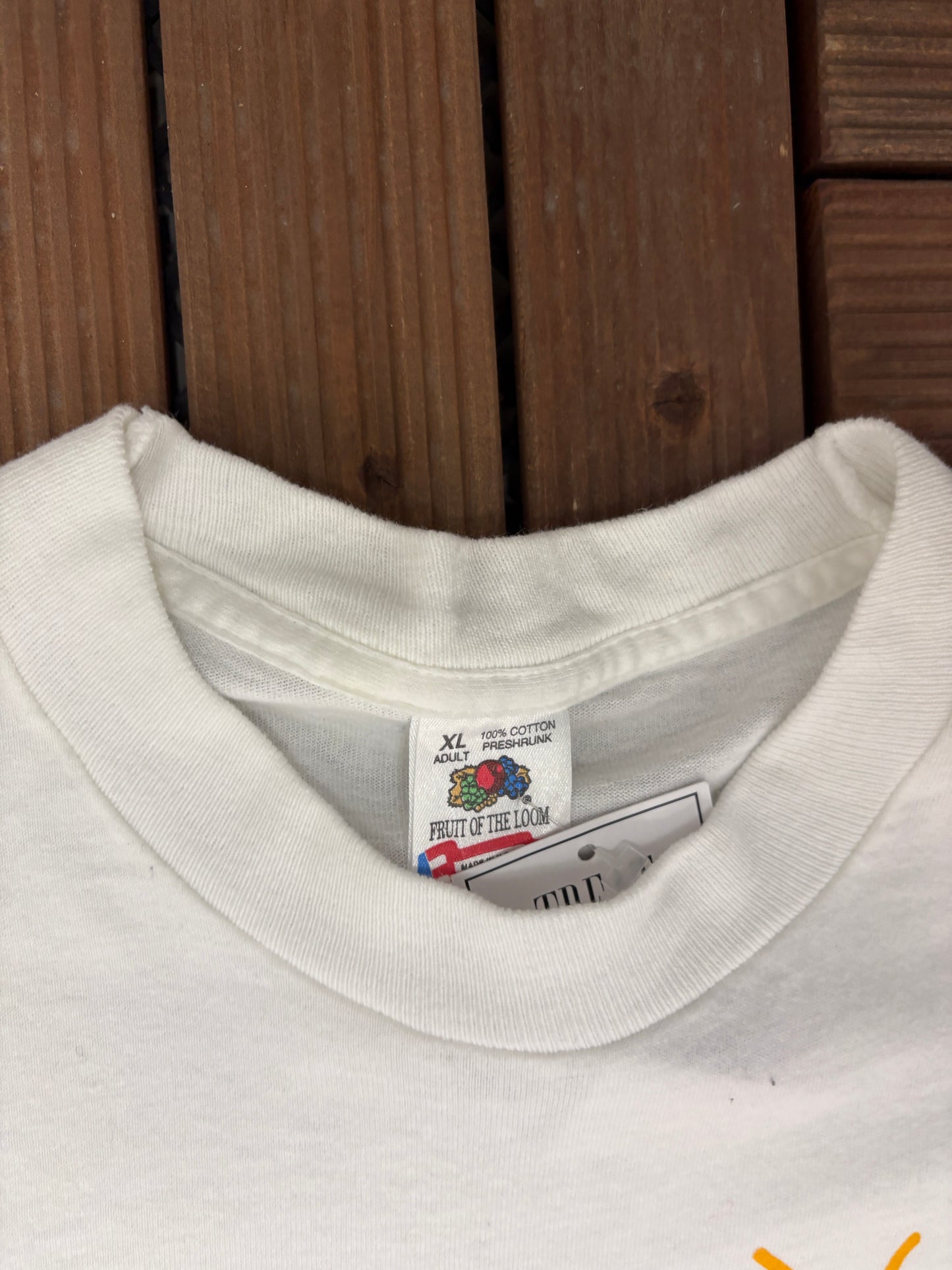 July 4th Fifth Season Race Graphic Tee| Size X-Large | Vintage 1990s Single Stitch Promotional White T-Shirt |
