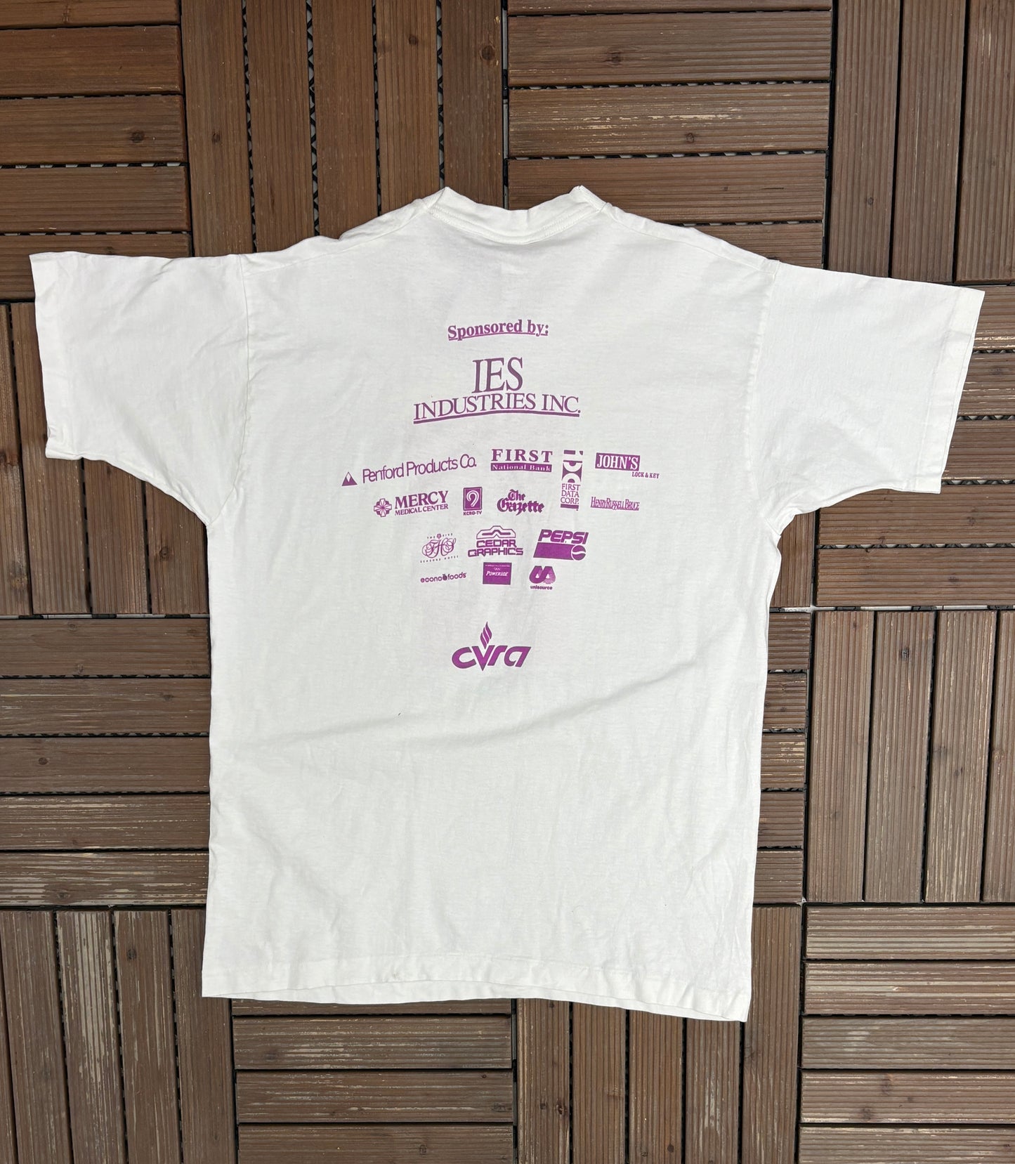 July 4th Fifth Season Race Graphic Tee| Size X-Large | Vintage 1990s Single Stitch Promotional White T-Shirt |