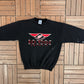 Detroit Red Wings Graphic Crewneck | Size Medium | Vintage 1990s NHL Hockey Black Sweater |