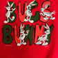 Bugs Bunny Graphic Crewneck | Size XX-Large | Vintage 1990s Promotional Cartoon Red Sweater |