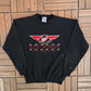 Detroit Red Wings Graphic Crewneck | Size Medium | Vintage 1990s NHL Hockey Black Sweater |