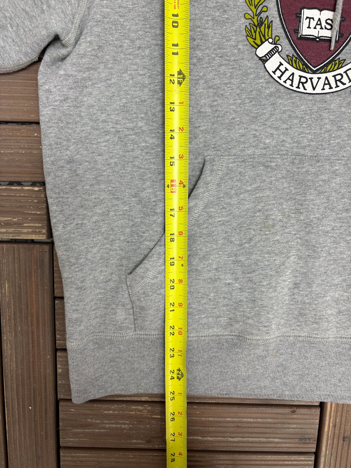 Harvard University Graphic Hoodie | Size Small | Vintage 2000s College Grey Sweatshirt |