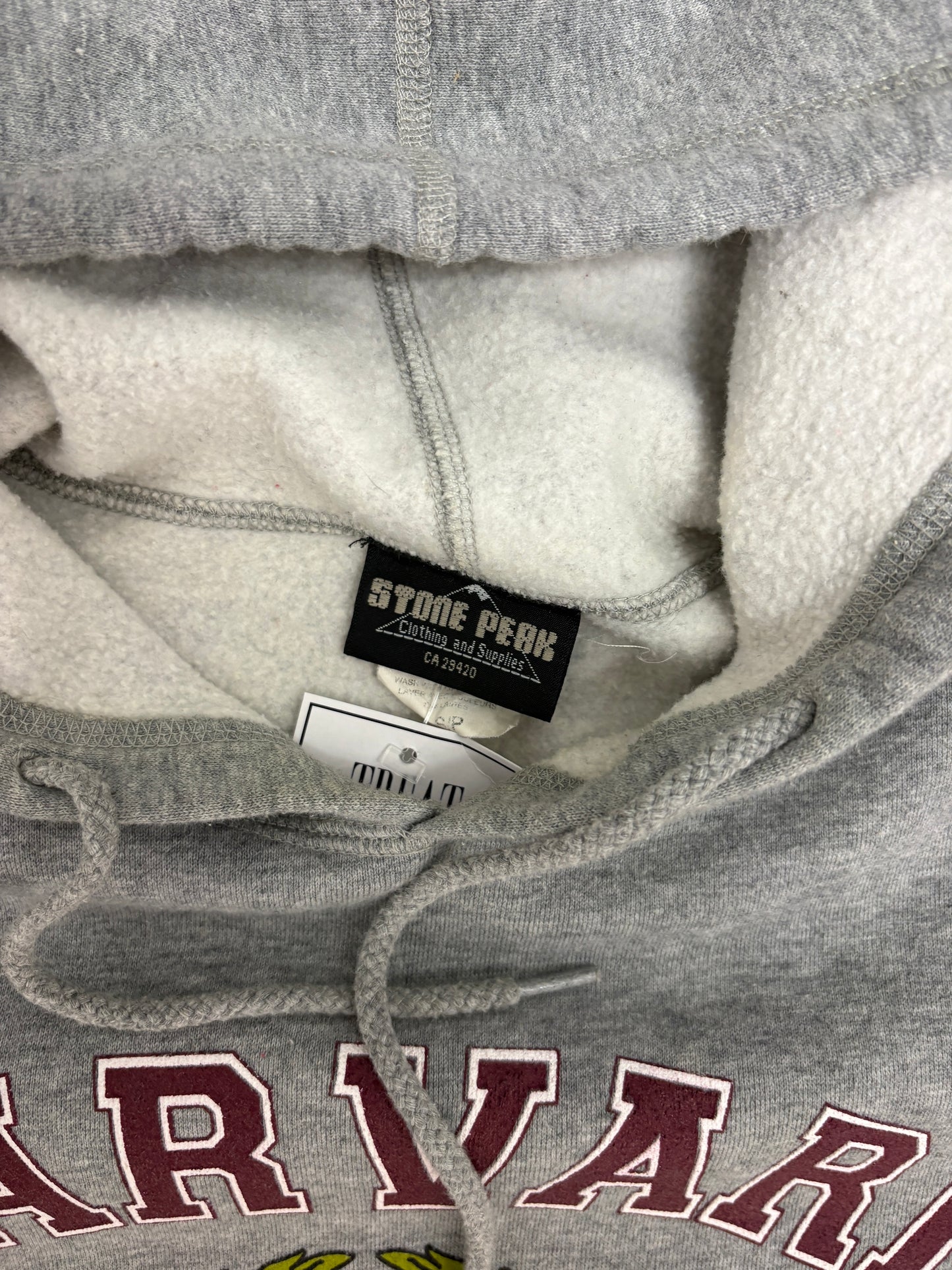 Harvard University Graphic Hoodie | Size Small | Vintage 2000s College Grey Sweatshirt |