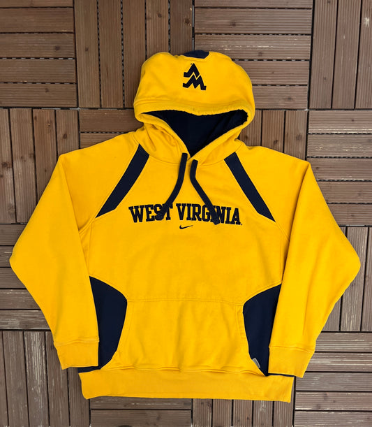 West Virginia Mountaineers Graphic Hoodie | Size X-Large | Vintage 2000s College Sports Yellow Sweatshirt |