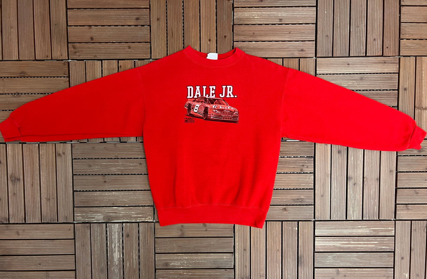 Dale Earnhardt Jr. Graphic Crewneck | Size Small | Vintage 2000s NASCAR Racing Red Sweater |