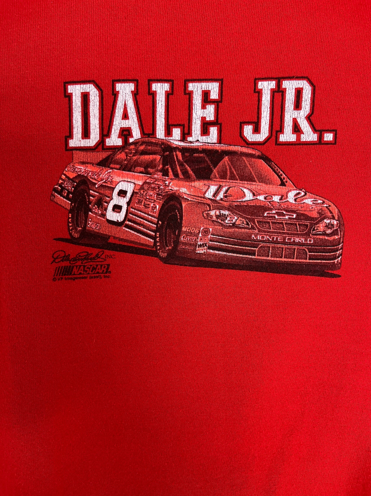 Dale Earnhardt Jr. Graphic Crewneck | Size Small | Vintage 2000s NASCAR Racing Red Sweater |