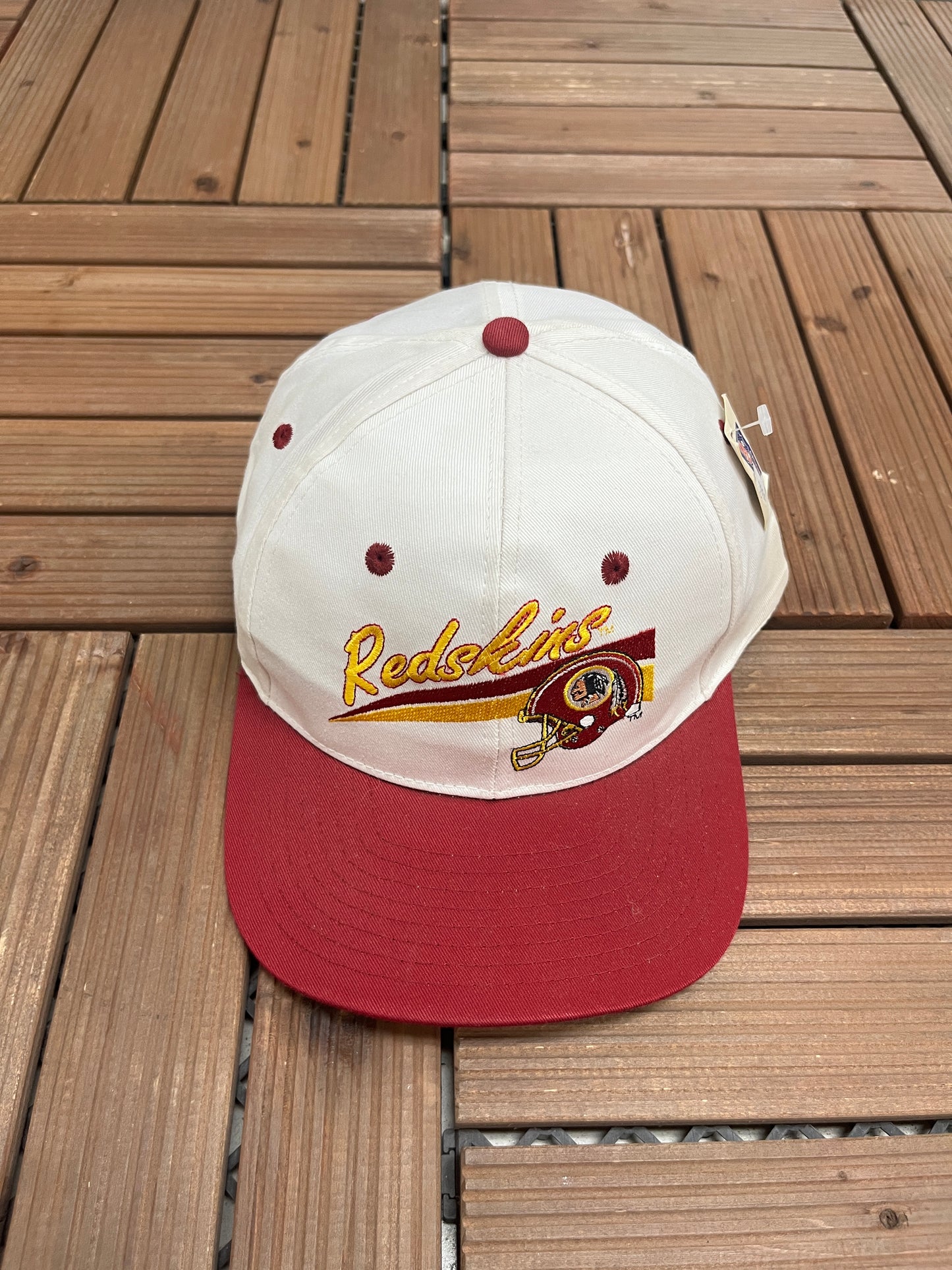 Washington Redskins Graphic Hat | Snap Back | Vintage 1990s NFL Football White Cap |