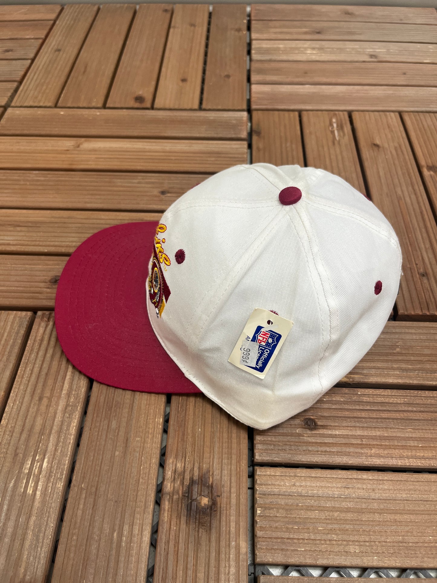 Washington Redskins Graphic Hat | Snap Back | Vintage 1990s NFL Football White Cap |