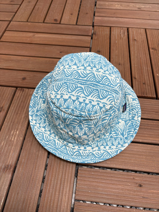 Patagonia Branded Graphic Bucket Hat | Size Small | Vintage 2000s Branded Blue Bucket Hat |