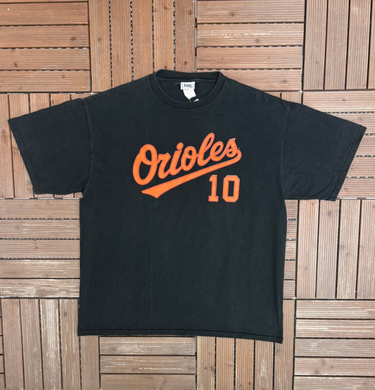Baltimore Orioles Miguel Tejada Graphic Tee | Size X-Large | Vintage 2000s MLB Baseball Black T-Shirt |