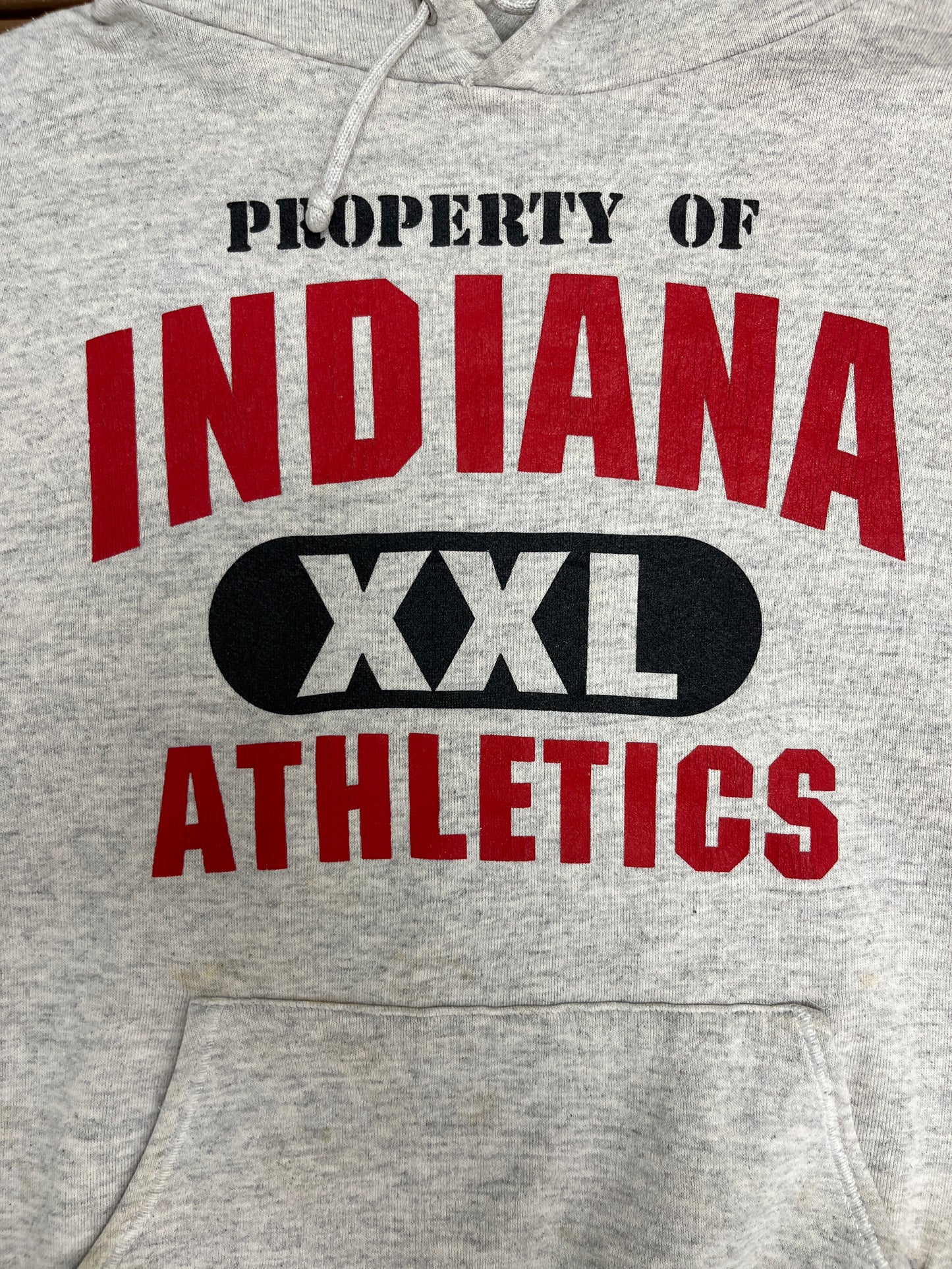 Property of Indiana Athletics Graphic Hoodie | Size Medium | Vintage 1990s College Grey Sweater |