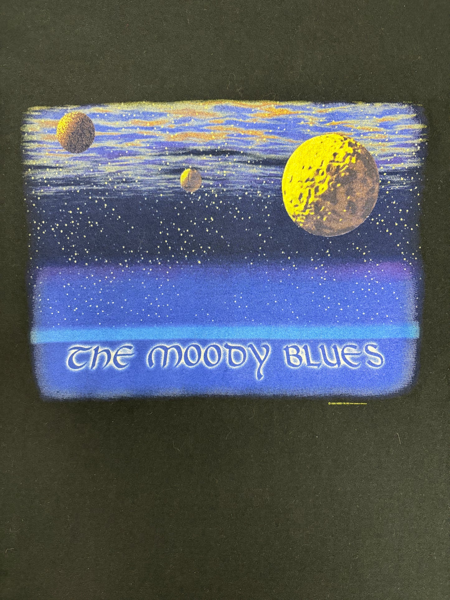 The Moody Blues Time Traveller Graphic Tee | Size Large | Vintage 1990s Rock Band Black T-Shirt |