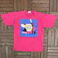 Cows Creamery Prince Edward Island Graphic Tee | Size Large | Vintage 1980s Promotional Pink T-Shirt |
