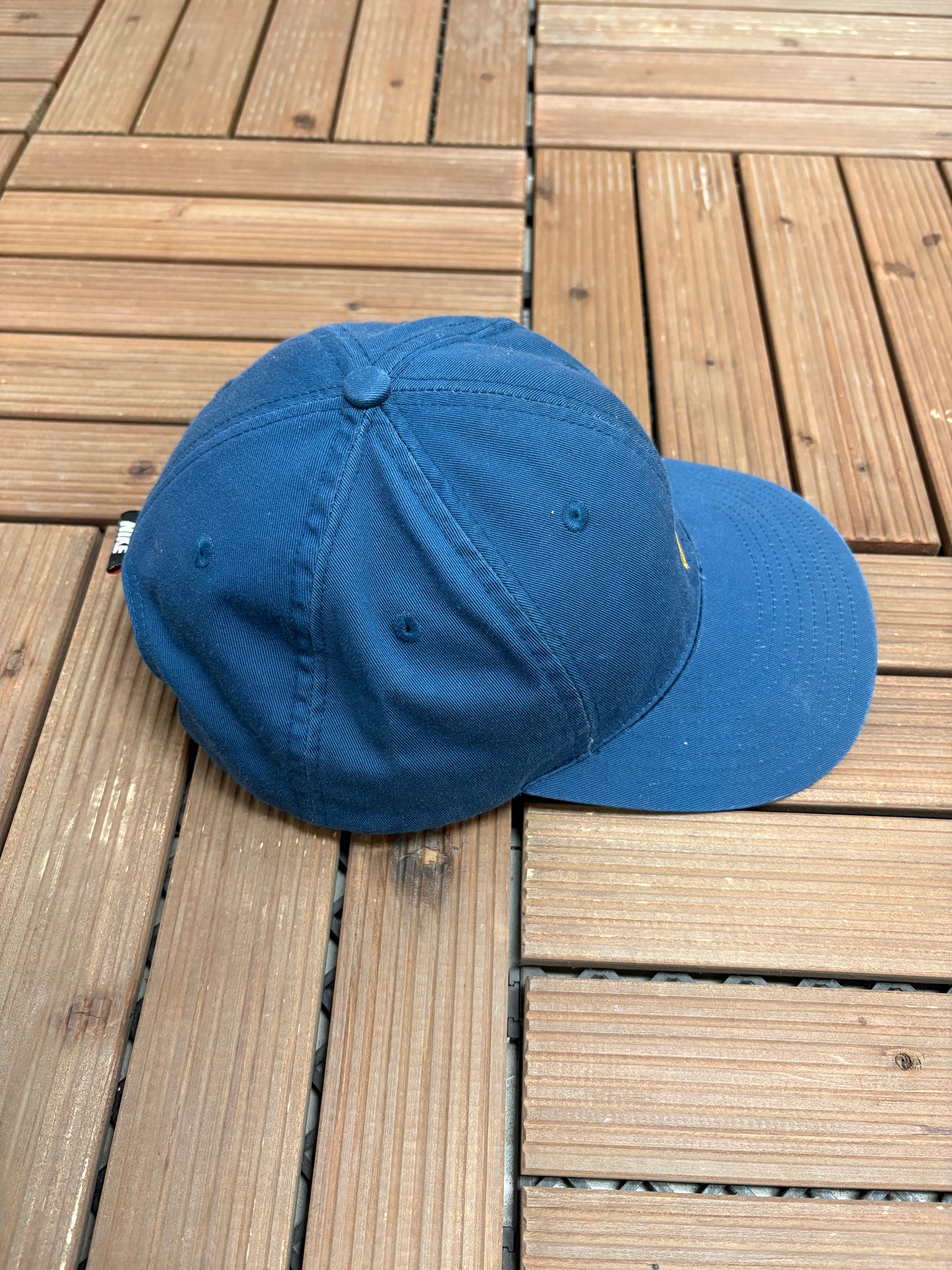 Nike Tennis Embroidered Graphic Hat | Metal Clasp | Vintage 1990s Branded Blue Cap |