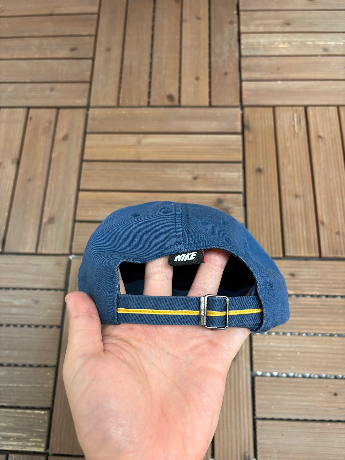 Nike Tennis Embroidered Graphic Hat | Metal Clasp | Vintage 1990s Branded Blue Cap |